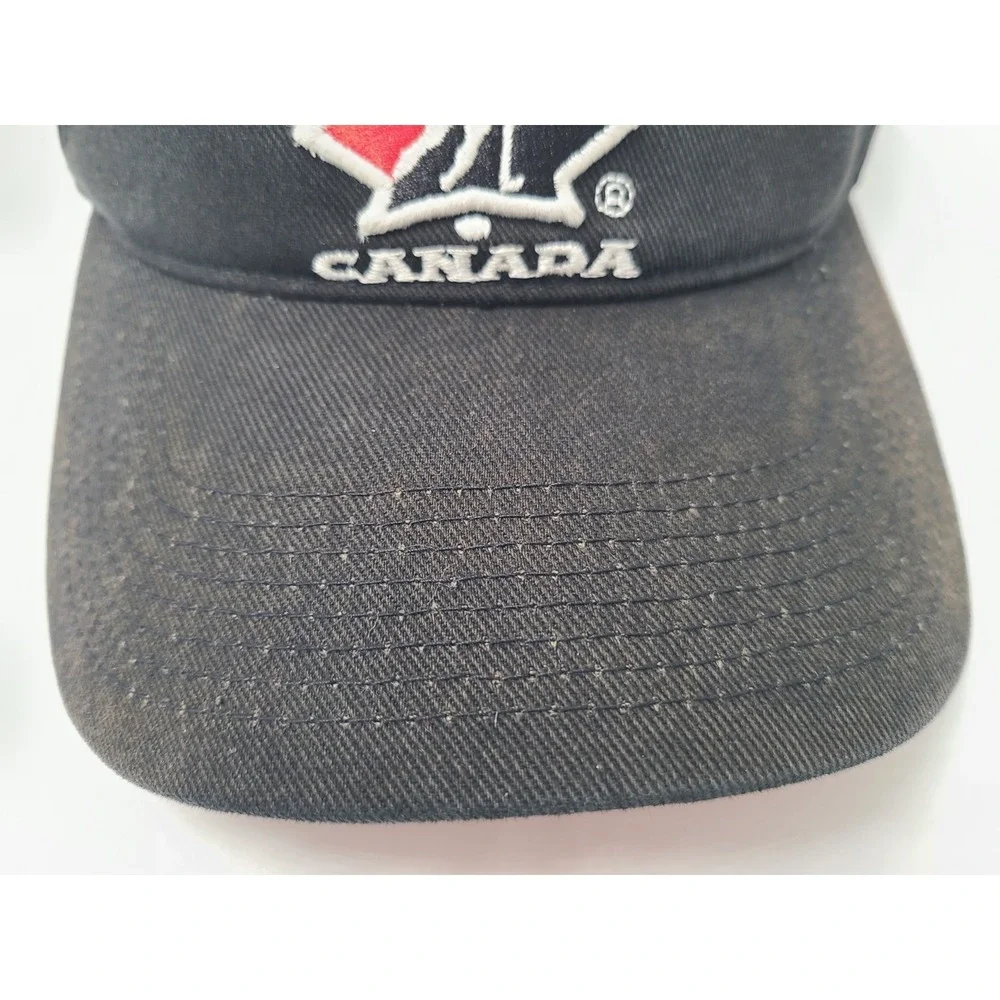 Vintage Canada National Hockey Team Nike Sun Golf Visor Adjustable Hat Cap Black